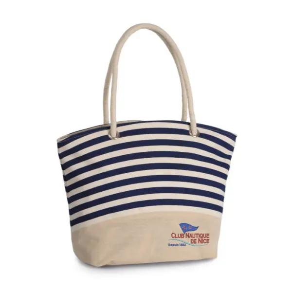 KI0283 - Sac shopping style marin en toile de jute
